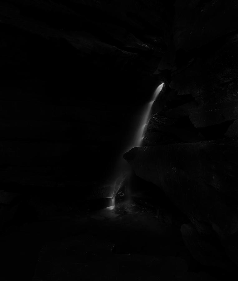 White On Black Waterfall  Photograph by Dan Sproul
