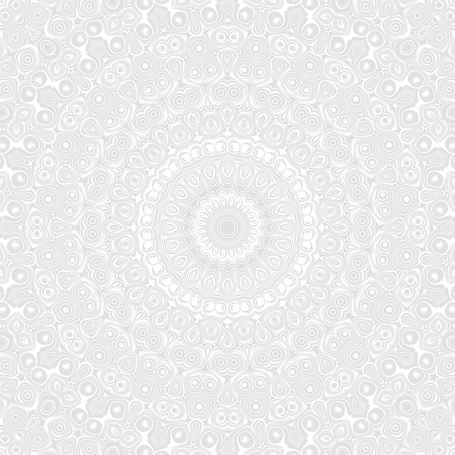 White on White Mandala Kaleidoscope Medallion Digital Art by Mercury McCutcheon