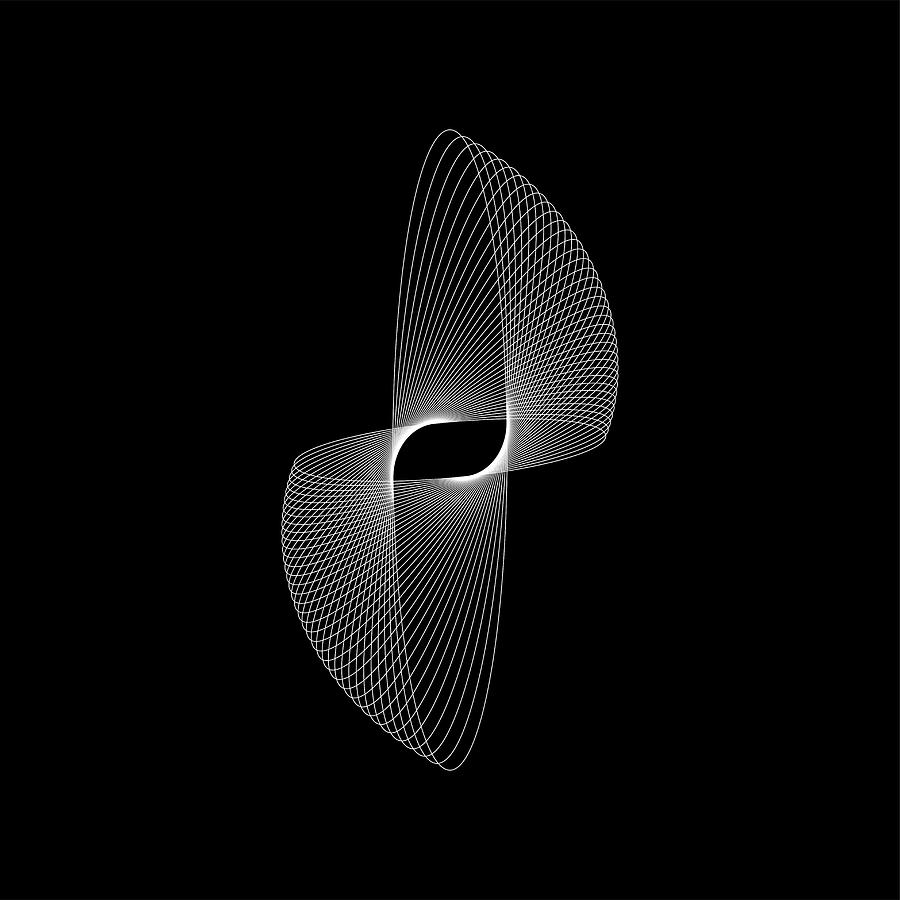 White oval, dynamic shape on black background Digital Art by Arpad ...