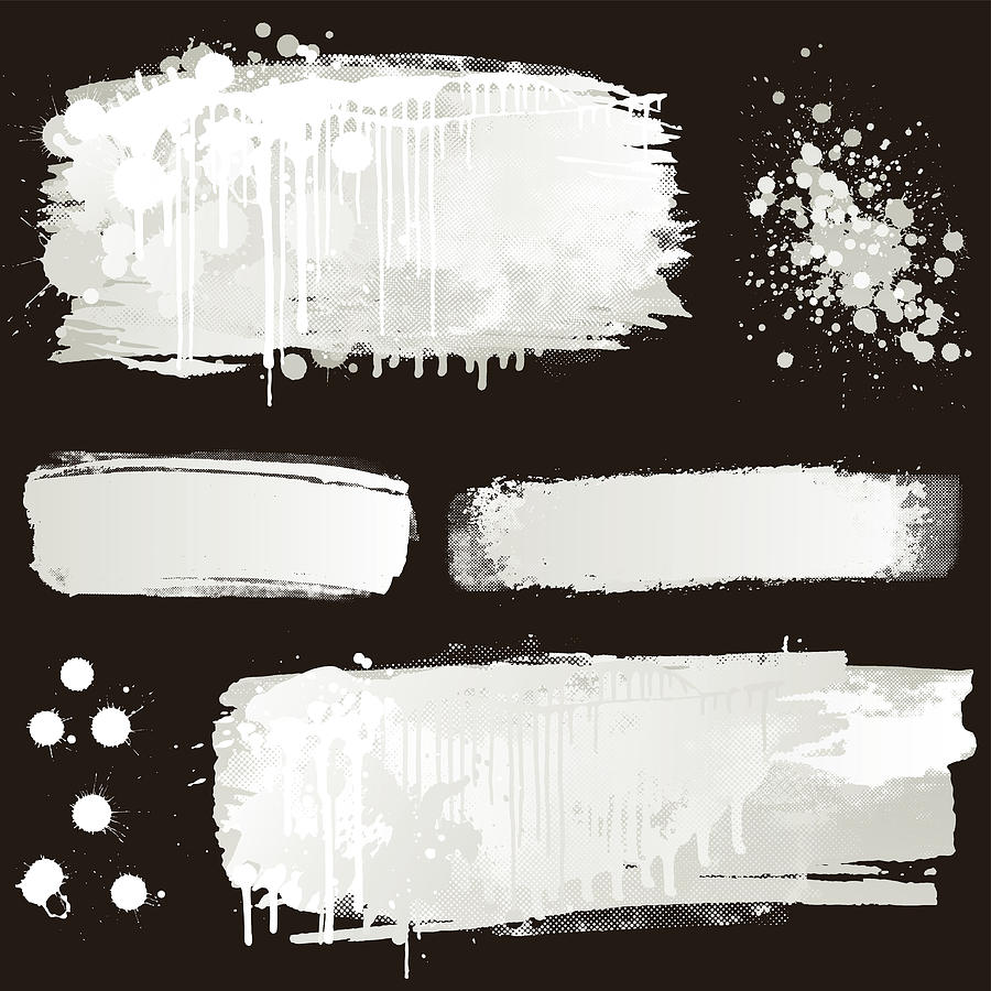 White paint splatter on black background Drawing by Enjoynz