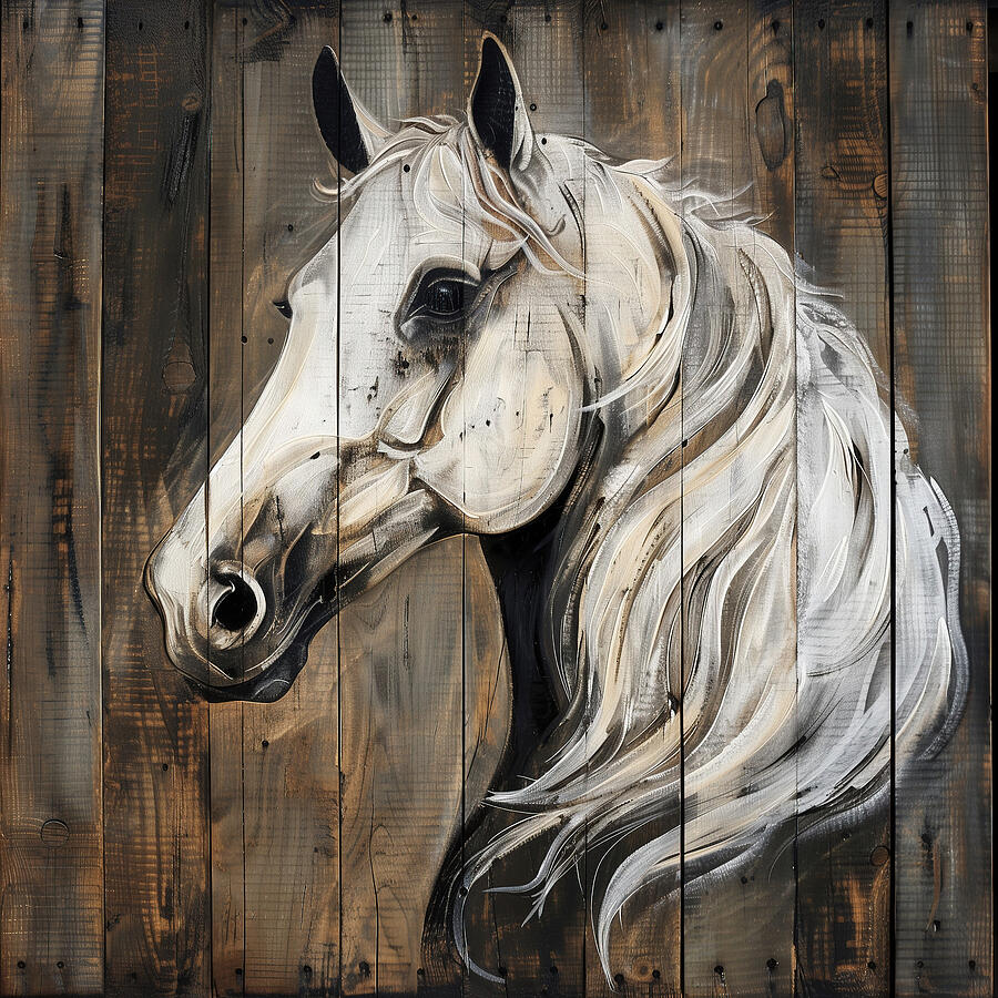 White Painted Horse 5 Digital Art by Athena Mckinzie