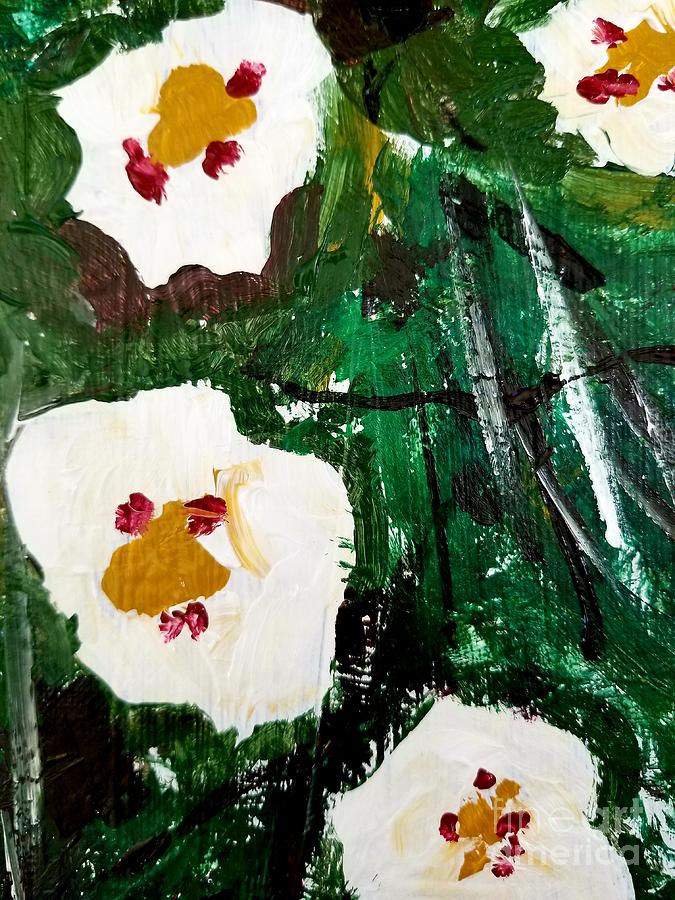 White Pansies Painting