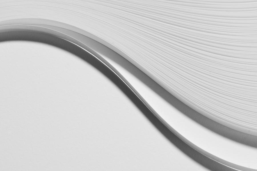 White Paper Stripes Wave Shape Photograph by MirageC