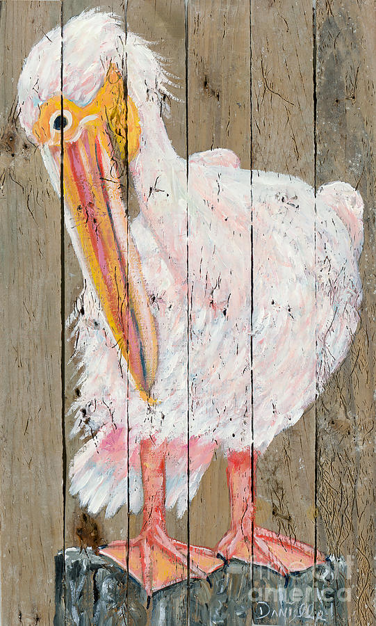 White Pelican Painting by Danielle Perry
