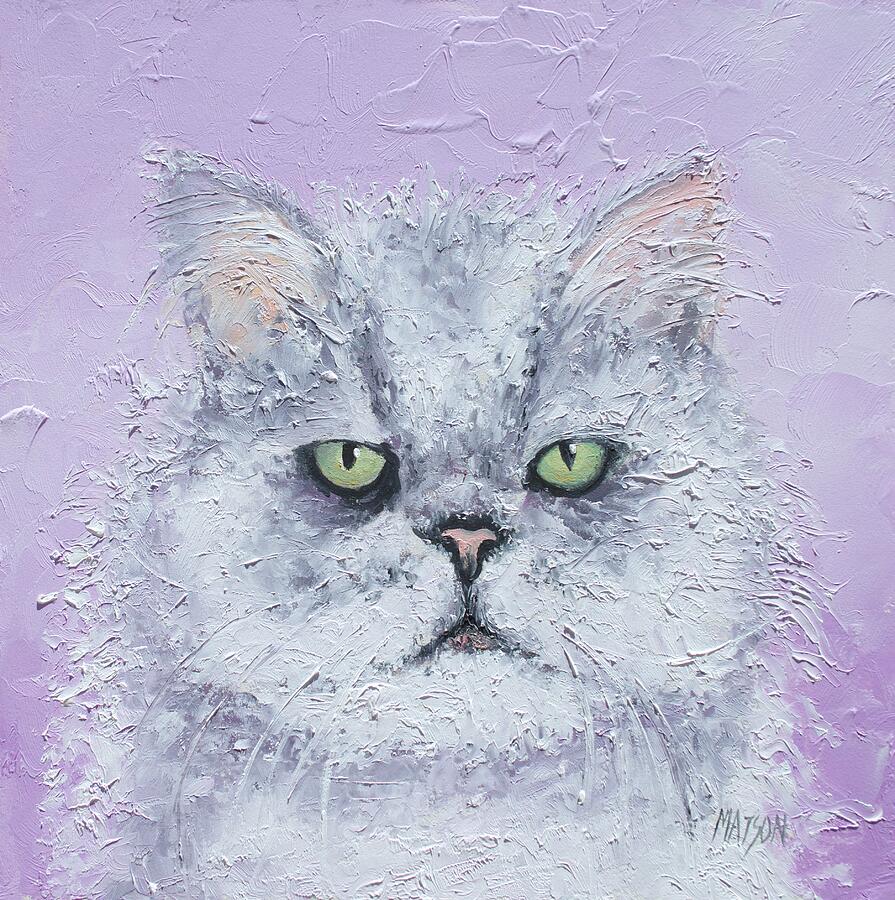 White Persian Cat - Mr Coool Painting by Jan Matson - Fine Art America