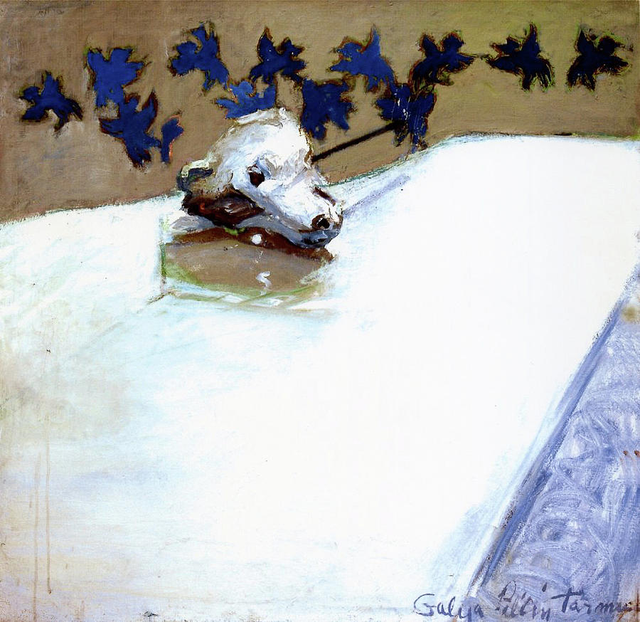 White Piano Painting by Galya Tarmu