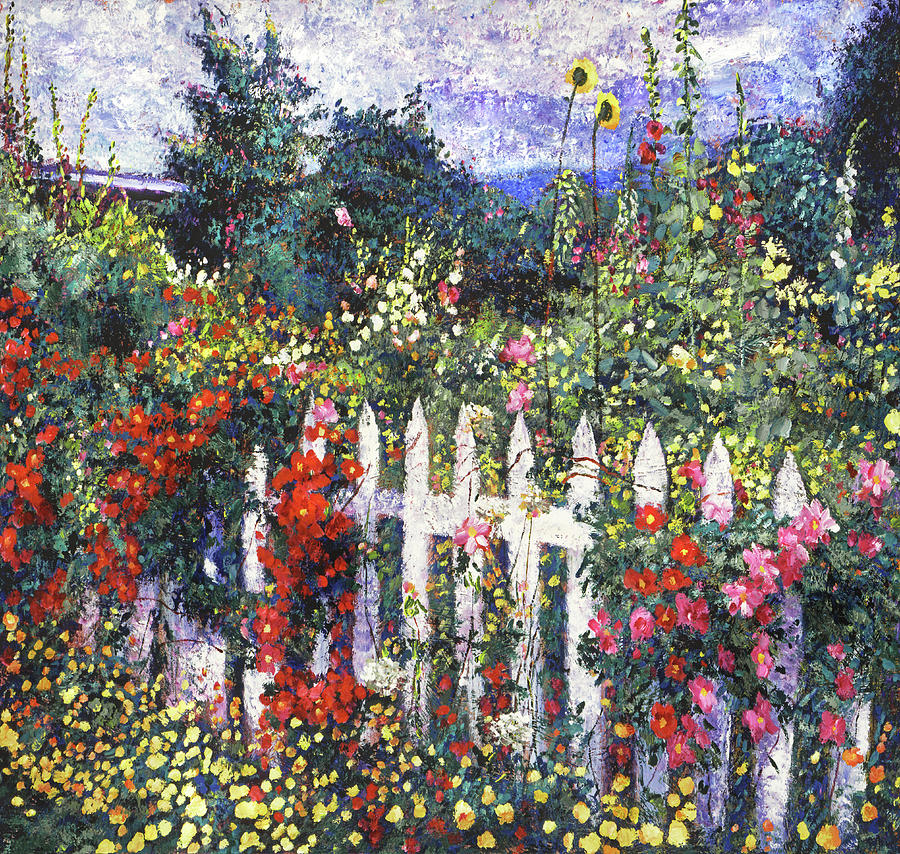 White Picket Fence Painting