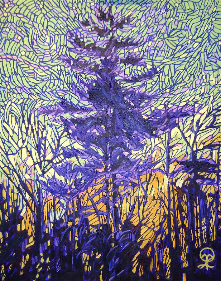 White Pine in the Forest Painting by Therese Legere