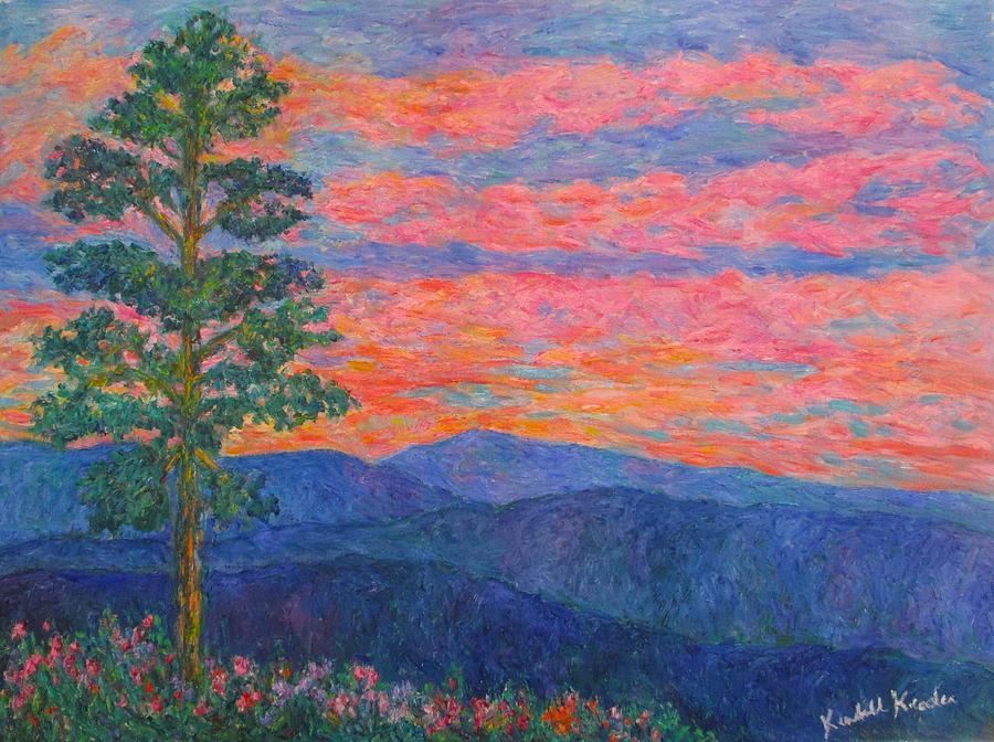 White Pine Sunset on The Blue Ridge Painting by Kendall Kessler