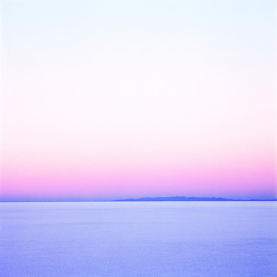 White Pink And Blue Sunset On The Salt Flats Of Utah Photograph by Digital Vision