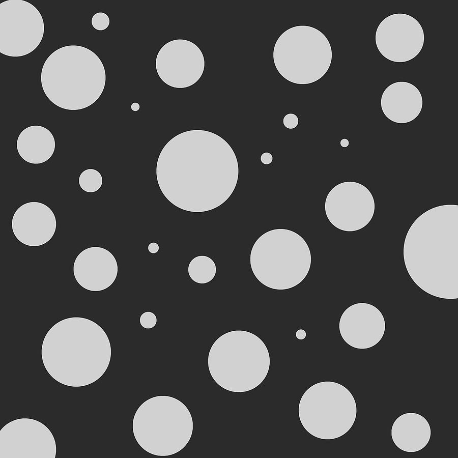 White Polka Dot Pattern on Black Digital Art by Jason Fink