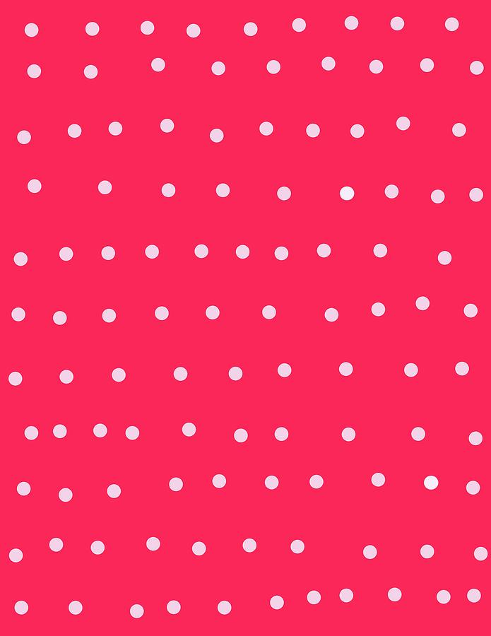 White Polka Dots On Red Digital Art by Ashley Rice