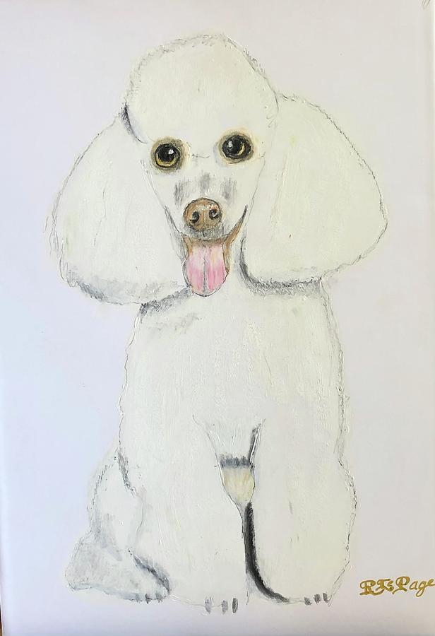 White Poodle Pastel by Richard Le Page