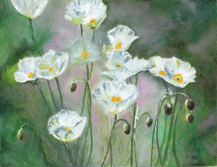 Still Life Drawing - White Poppy #2 by Hiroko Stumpf