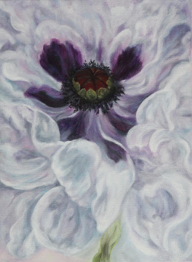 White Poppy Painting by Tammy Pool