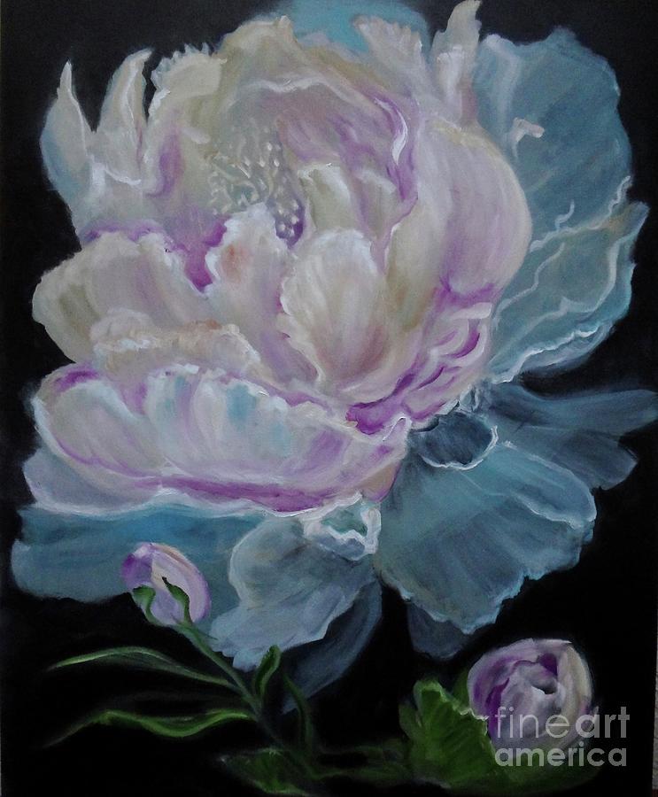 White purity Peony Painting by Jenny Lee