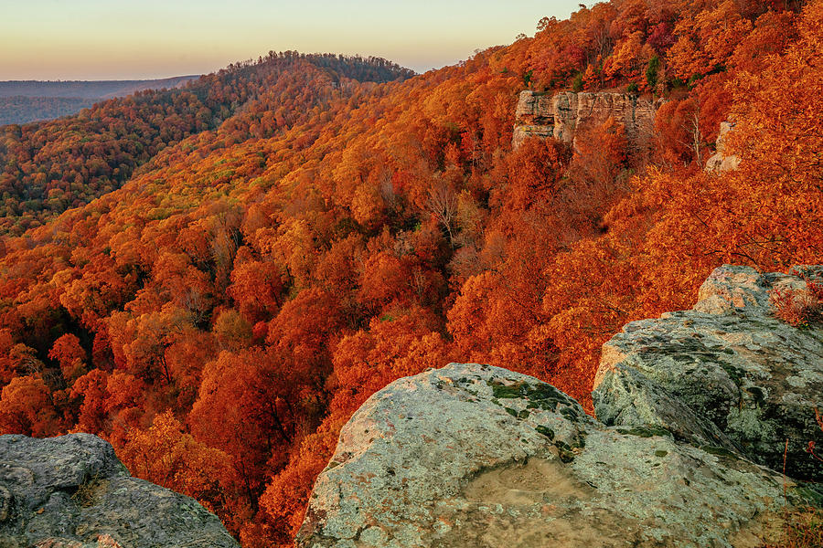 Fall Photograph - White Rock Mountain Autumn Vista, Arkansas by Jeff Rose