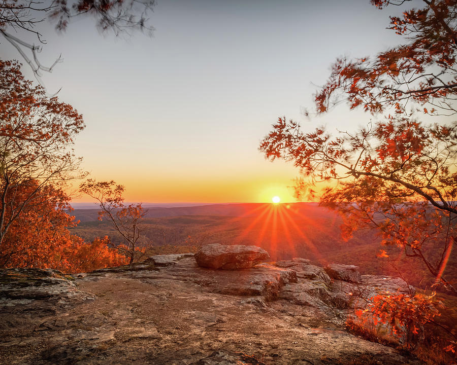 White Rock Mountain Golden Autumn Sunset Photograph by Gregory Ballos