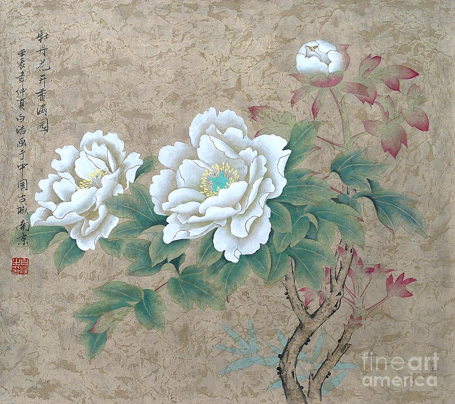 Nature Painting - White Rose by Birgit Moldenhauer