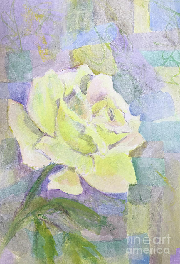 White Rose Painting by Diane Wallace