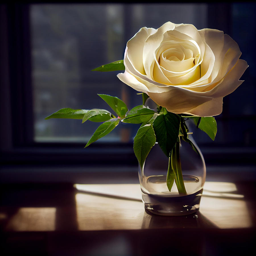 White Rose Digital Art by Kris Bledsoe - Fine Art America