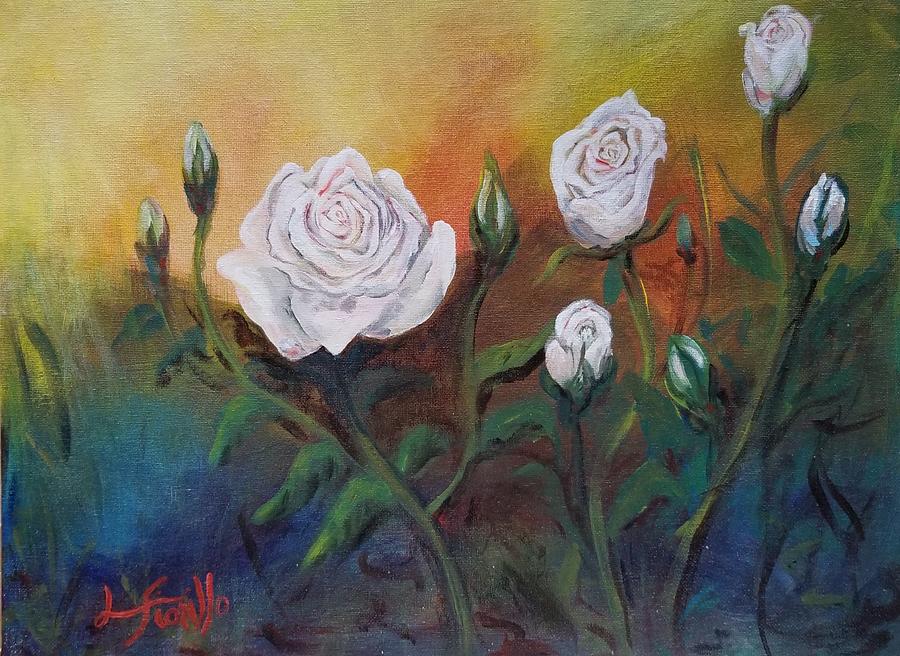 White Rose of Appreciation Painting by Laura Fiorillo - Fine Art America