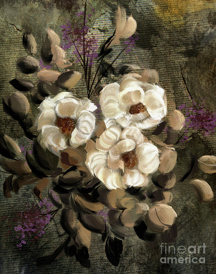 White Roses Digital Art by Lois Bryan