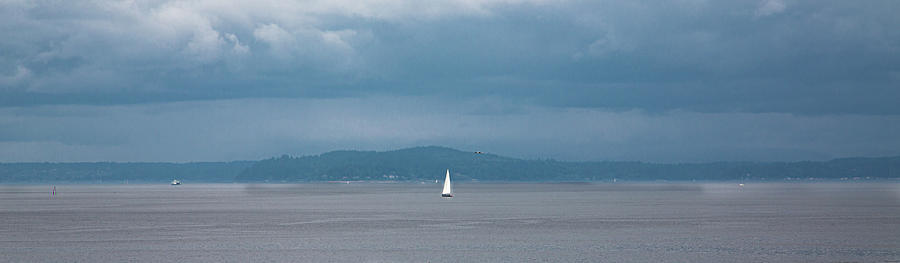 White Sail on a Grey Day Photograph by Darryl Brooks