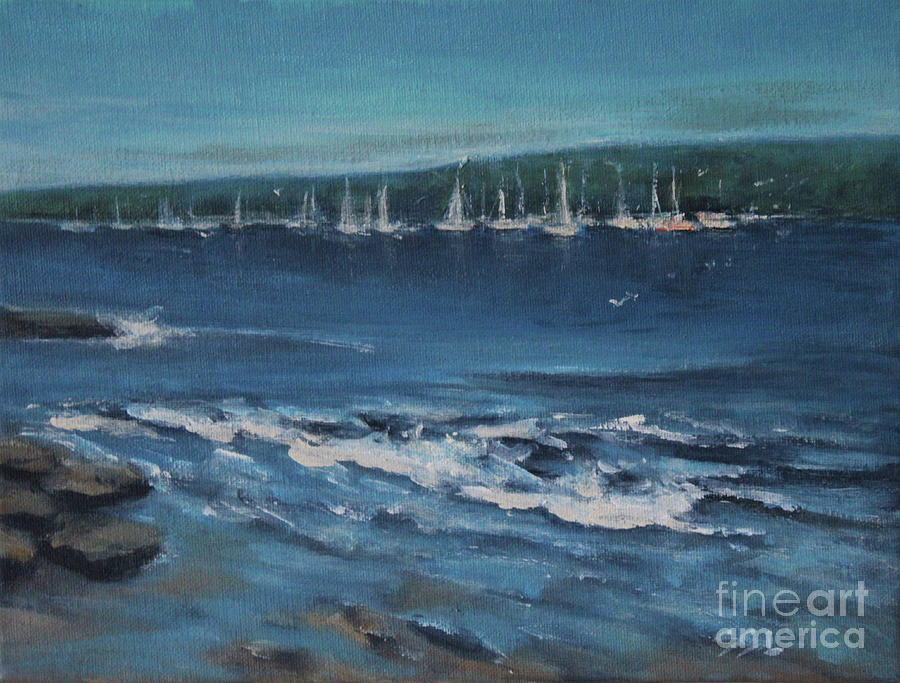 White Sails Painting by Jane See