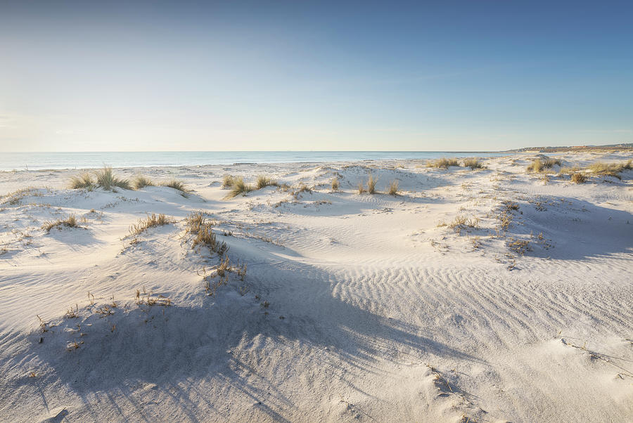 White sand beach and dunes. Vada Rosignano, Tuscany, Italy Photograph by Stefano Orazzini