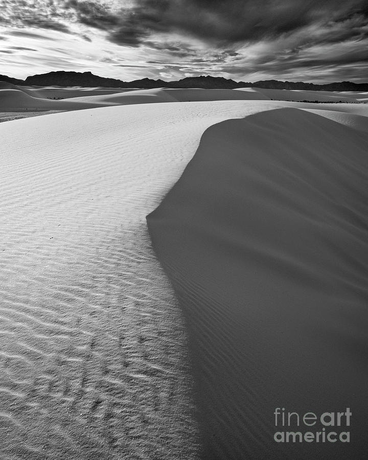 Black And White Photograph - White Sands National Park, New Mexico, USA by Justin Foulkes