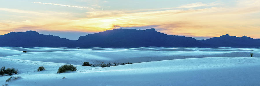 White Sands Sunset - Panorama Photograph by Alex Mironyuk