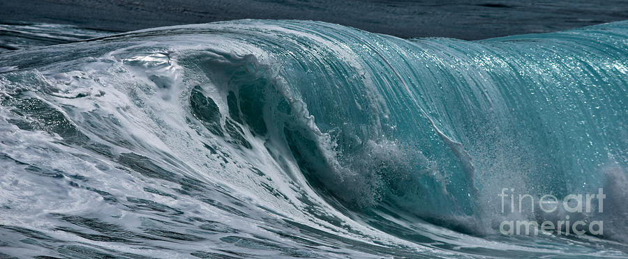 White Satin Blue Taffeta Wave Photograph by Debra Banks