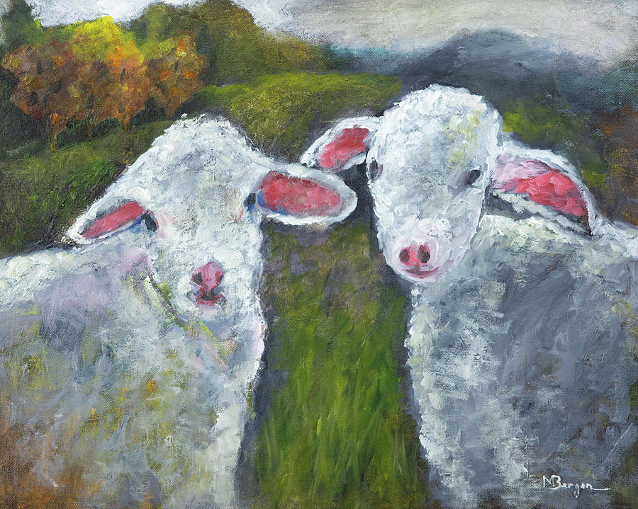 White Sheep Painting by Mike Bergen