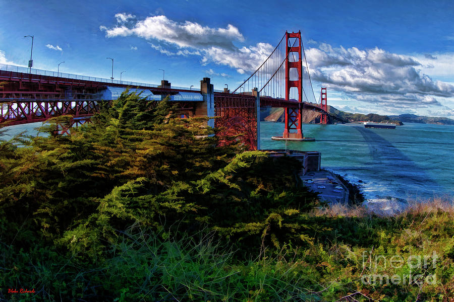 White Ship And San Francisco Golden Gate Bridge Photograph by Blake Richards
