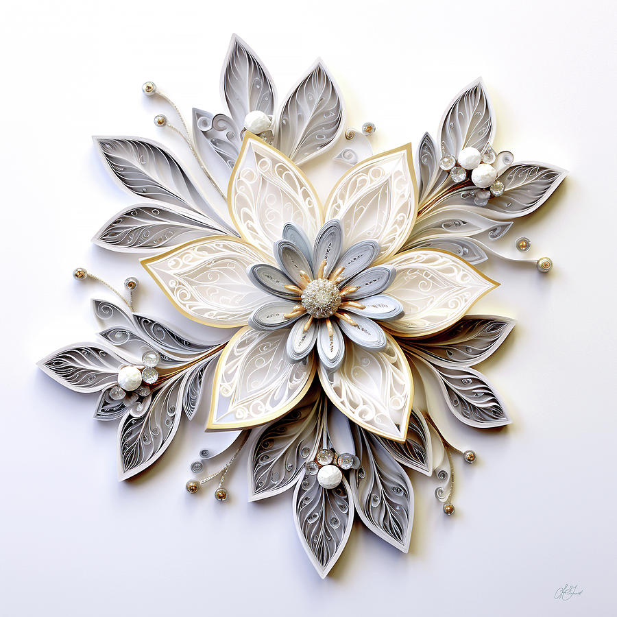 White Snowflake 2 Digital Art by Lori Grimmett