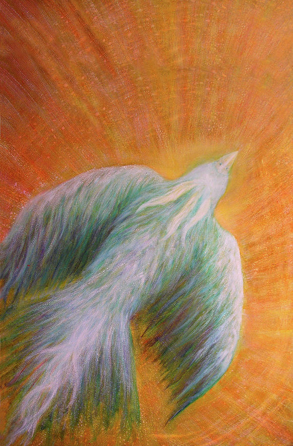 White Spirit Bird Painting by Irene Vincent