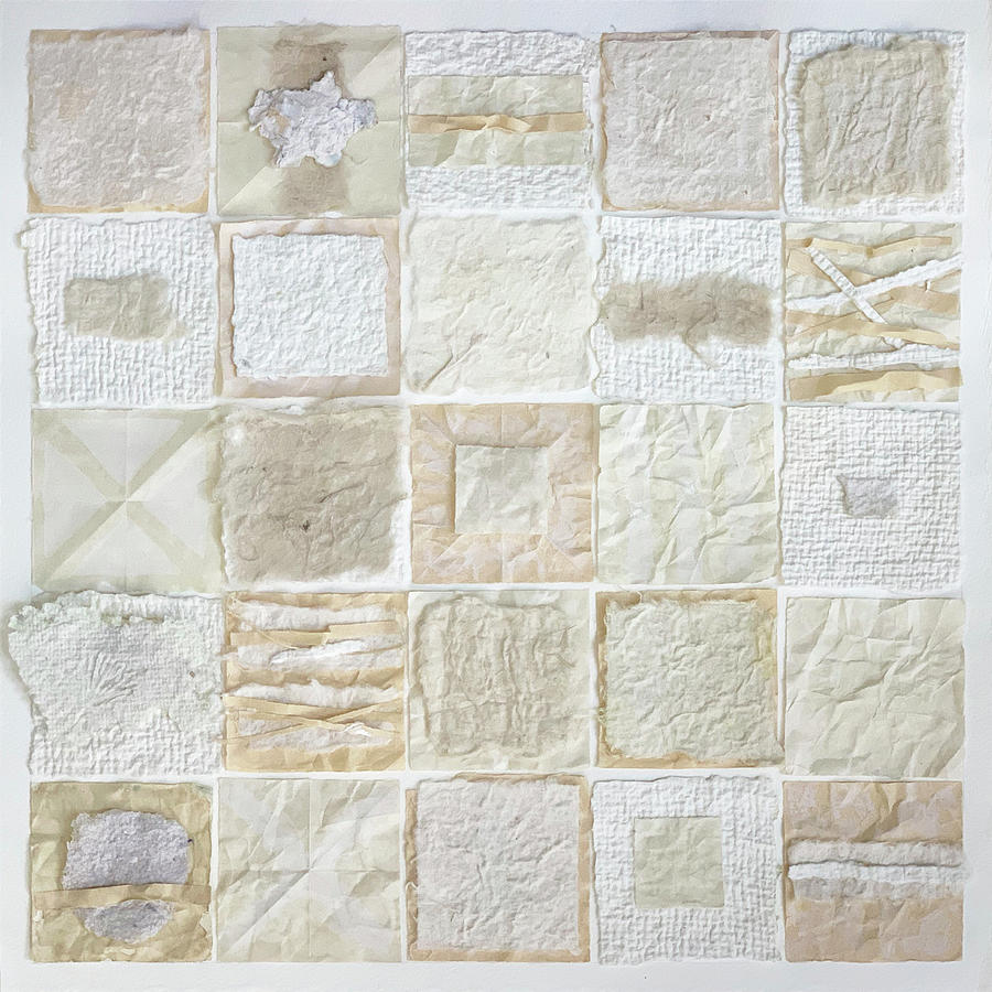 White Squares Mixed Media by Lisa Tennant