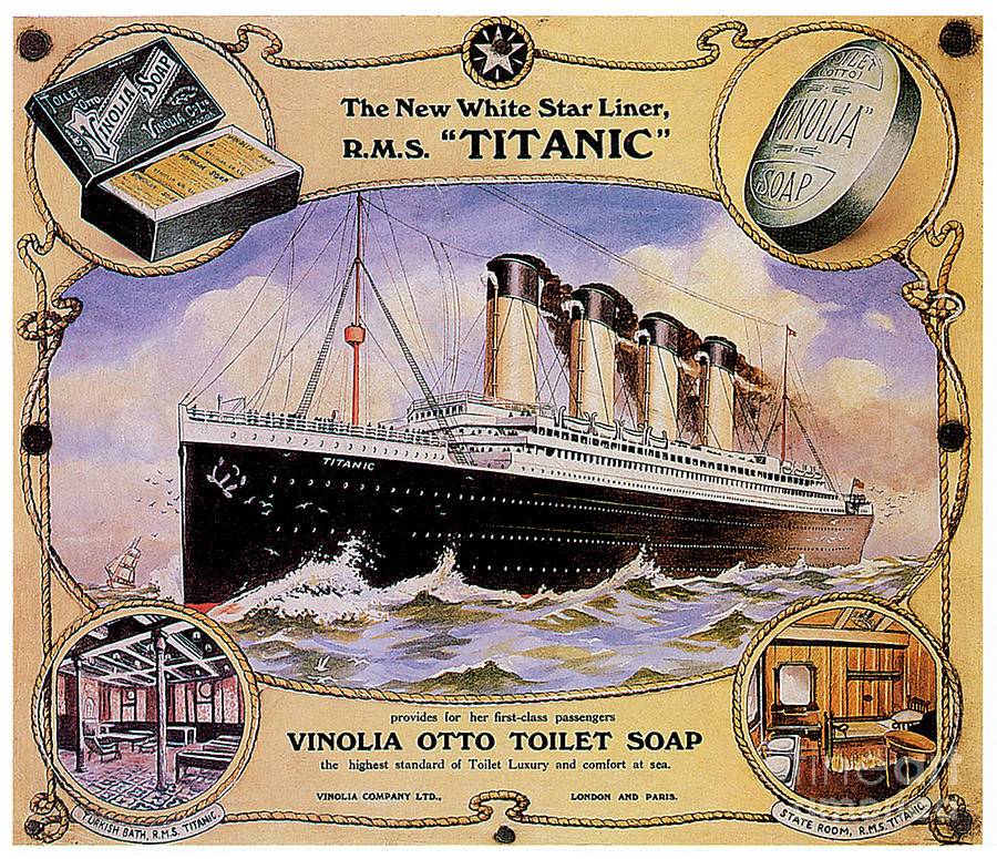 White Star Lines RMS Titanic Advertising Poster  Painting by Unknown
