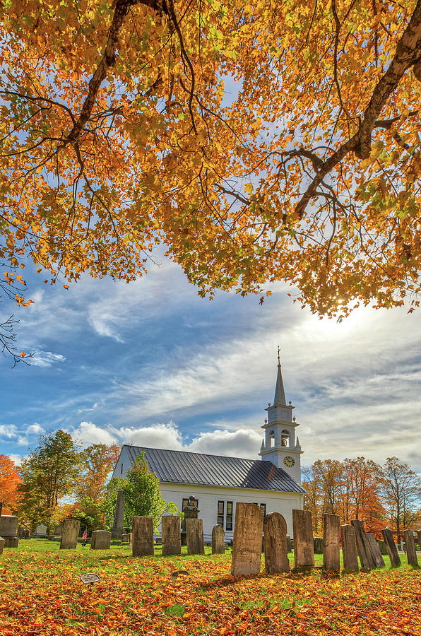 White Steeple Community Church of Sandwich in the New Hampshire Lakes Region Photograph by Juergen Roth