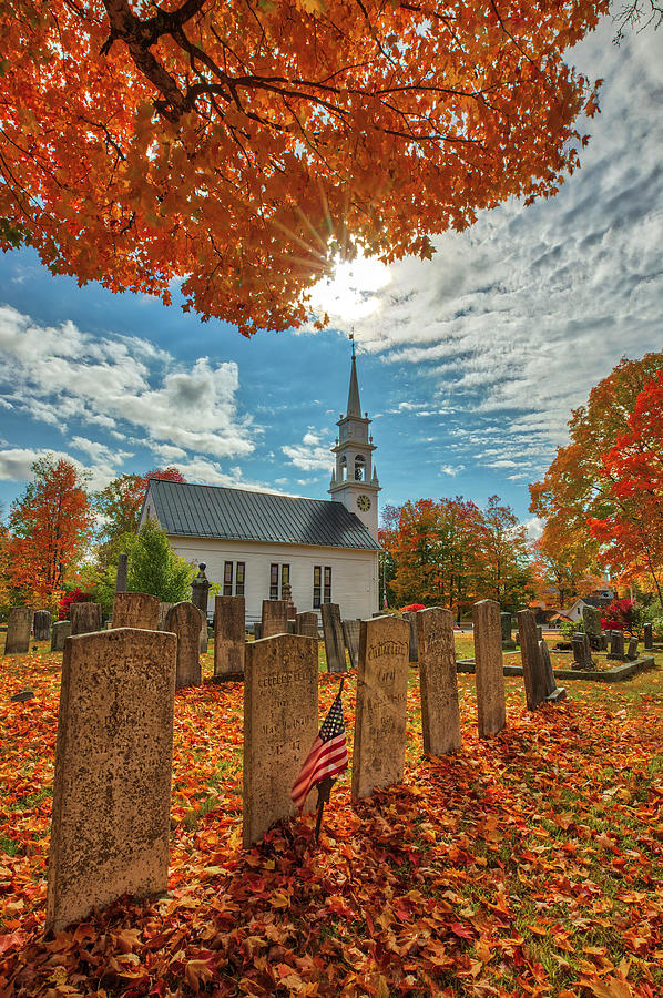 White Steeple Community Church of Sandwich New Hampshire Photograph by Juergen Roth