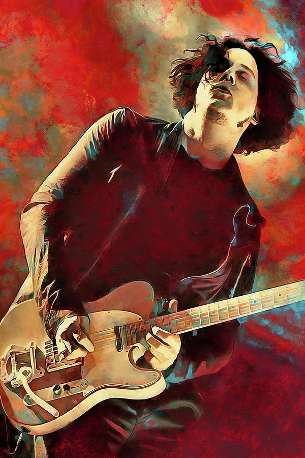 Jack White Mixed Media - White Stripes Jack White Art Catch Hell Blues  by The Rocker Chic
