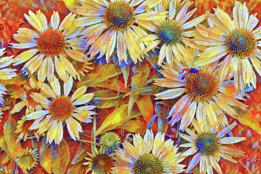 White summer flowers Painting by Patricia Piotrak