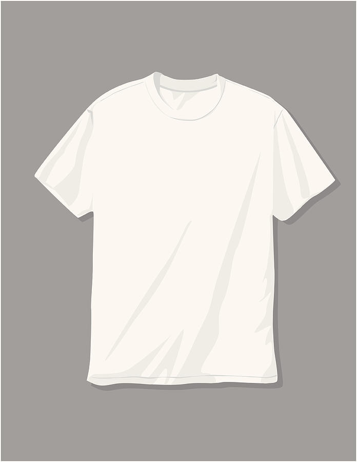 White T-Shirt Drawing by Victorhe2002