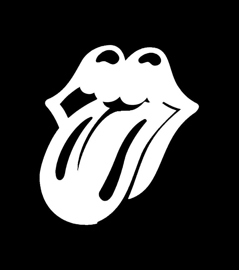 White The Rolling Stones Official Original Logo Tongue Logotype Mouth ...