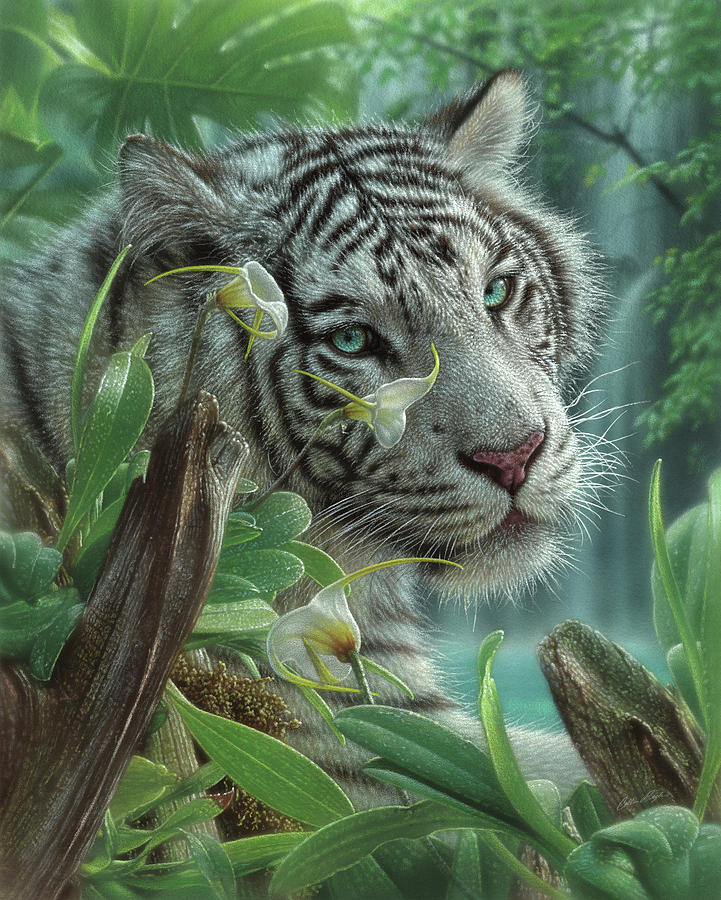 White Tiger of Eden Pastel by Collin Bogle