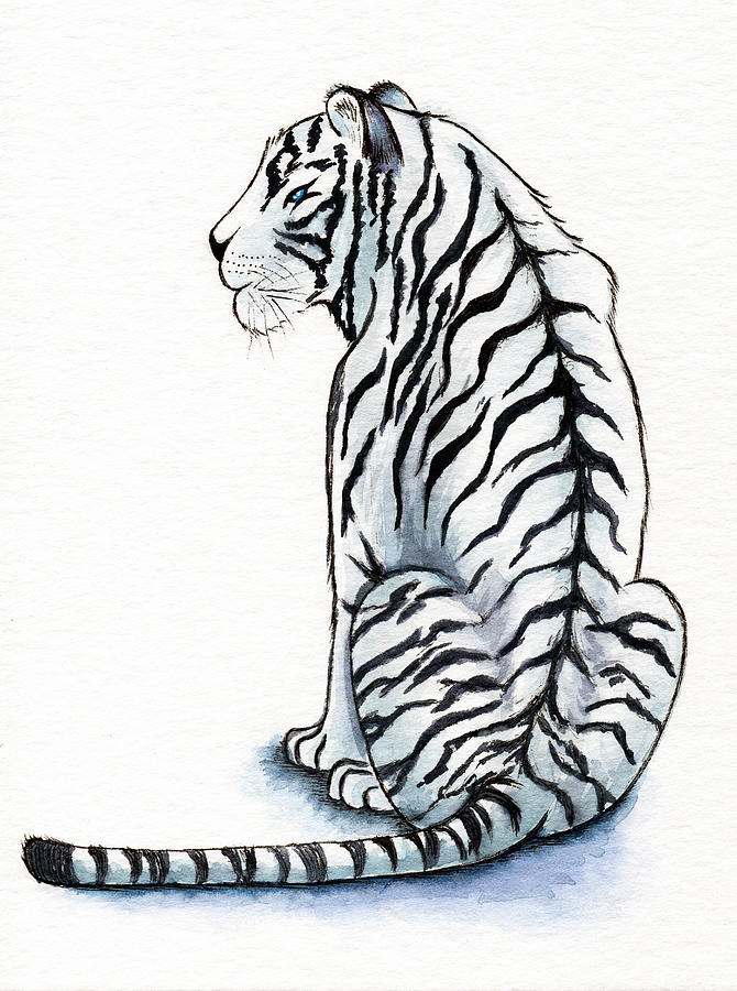 White Tiger Painting by Tanya Gordeeva