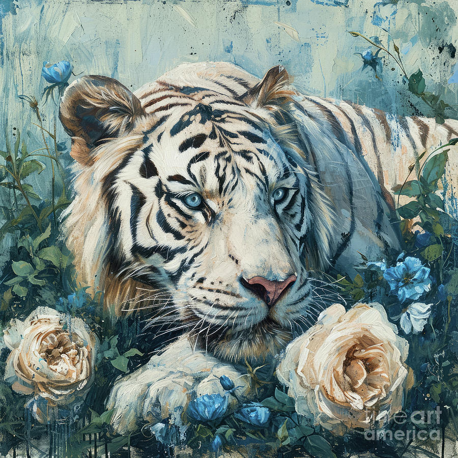 White Tiger Painting by Tina LeCour