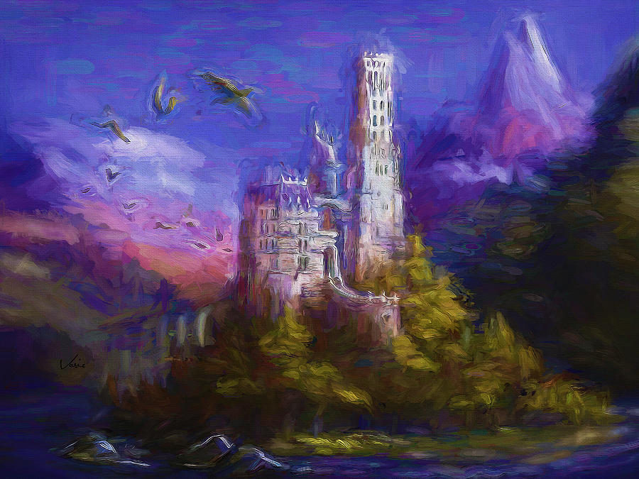 White towers Painting by Nenad Vasic