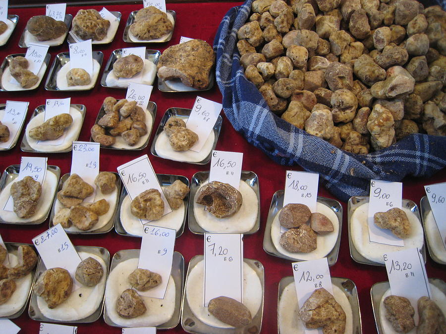 White truffles for sale Photograph by Rosmarie Wirz
